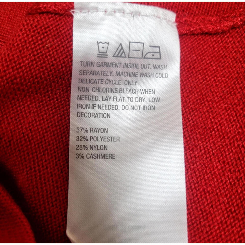 Iman Jeweled‎ Embellished "Touch of Cashmere" Sweater Tunic Red - Picture 9 of 12
